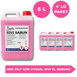 Beginox Sıvı Sabun 5 Litre – Yumuşak Dokunuş, Kalıcı Ferahlık (4'lü Avantaj Paket)